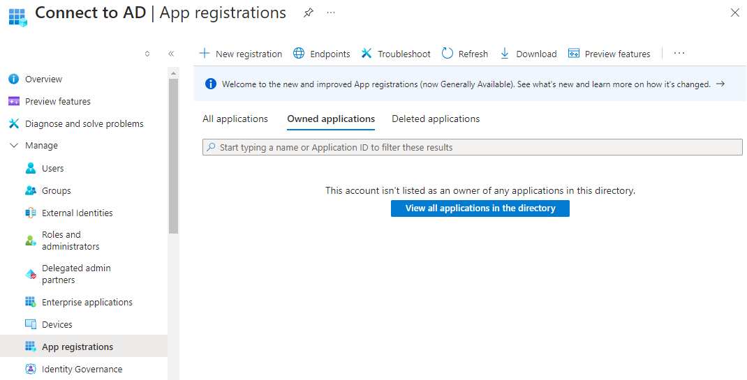 App registrations empty.png